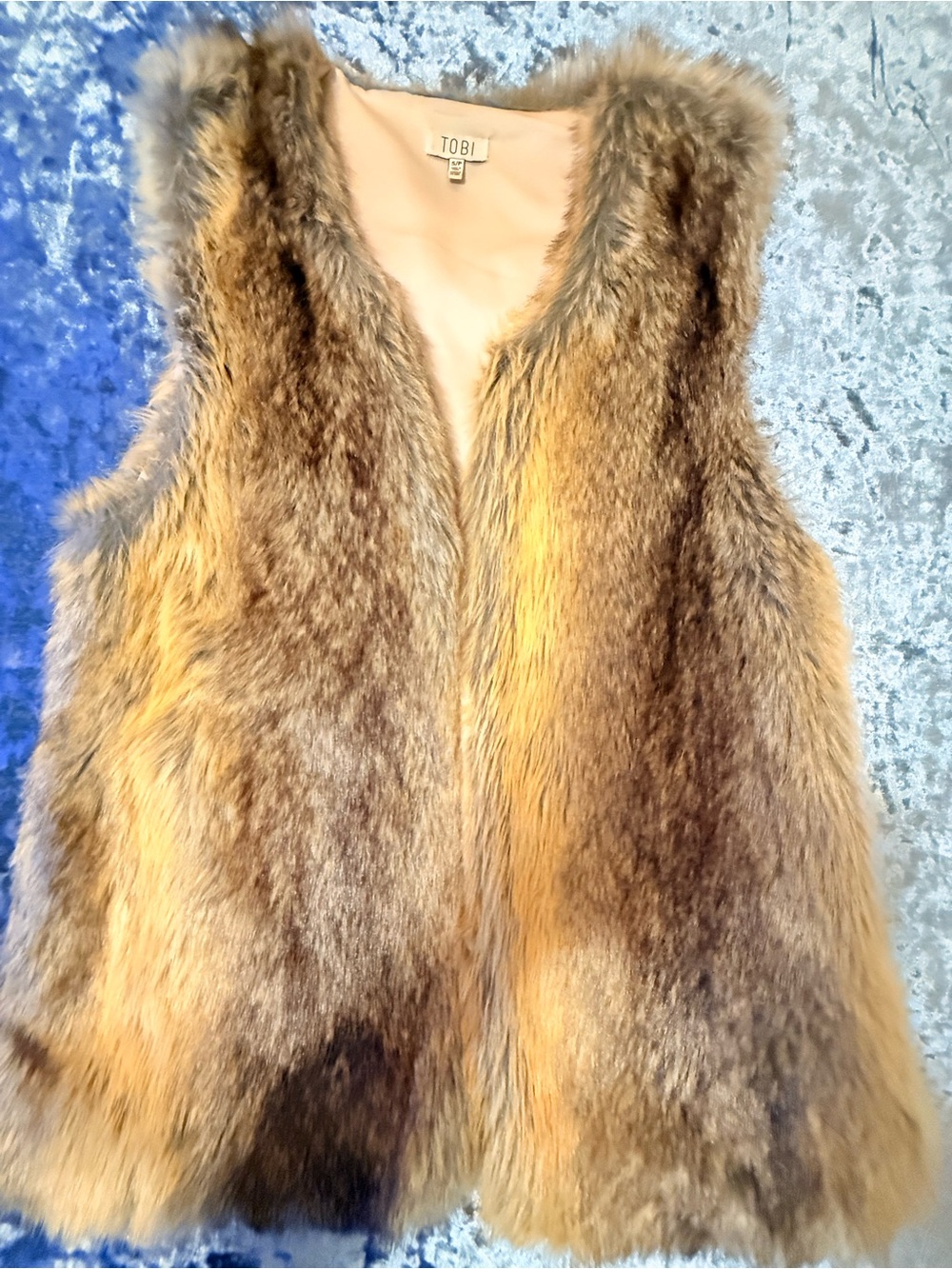 Tobi Faux Fur Vest in Brown and Tan